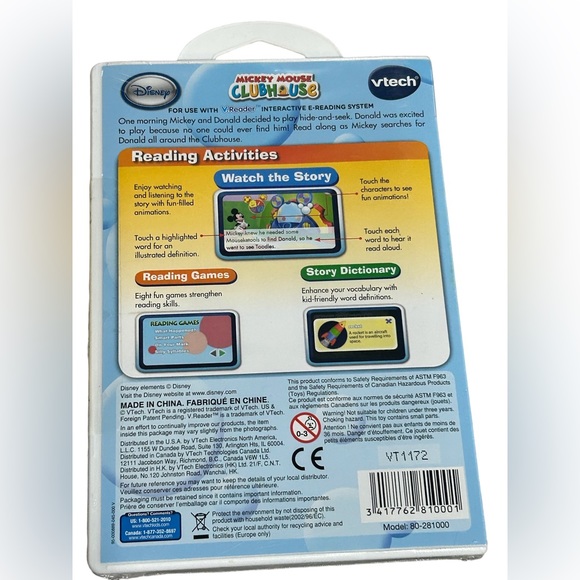 New VTech V.Reader Mickey Mouse Clubhouse Learning Game - Picture 2 of 2